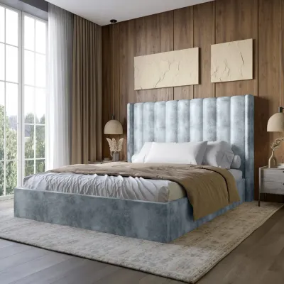 Двуспальная кровать Lion Нино Silk 301 Дымчатый 160x200 см (Lion-045043)
