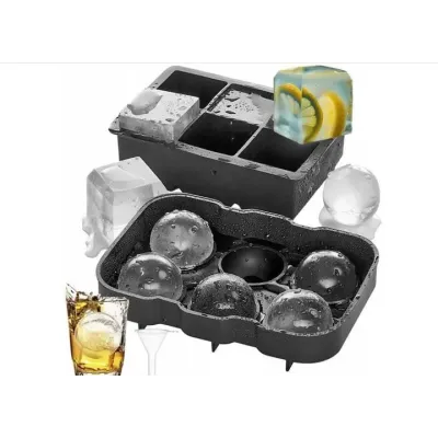 Набор силиконовых форм для льда Ice Куб и Шар 6 ячеек 2 шт Черный (C051350-51355)