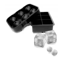 Набор силиконовых форм для льда Ice Куб и Шар 6 ячеек 2 шт Черный (C051350-51355)
