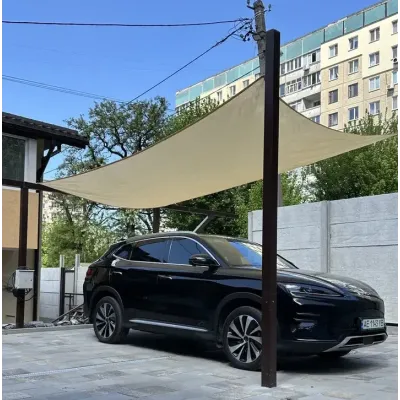 Тент навіс затінюючий прямокутний No Brand 300x600 см Молочний (2573923685)