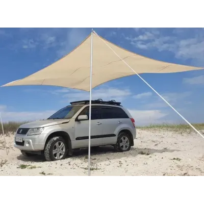 Тент навес затеняющий водонепроницаемый прямоугольный No Brand 200x300 см Бежевый (2574879993) Тент навес затеняющий водонепроницаемый прямоугольный No Brand 200x300 см Бежевый (2574879993)