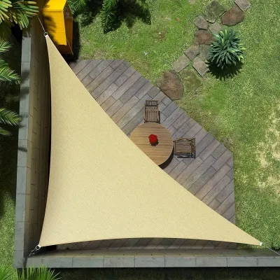 Тент навіс затінюючий трикутний No Brand Tentorium 400x500x640 см Бежевий (2576182076)