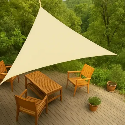 Тент навес затеняющий треугольный No Brand Tentorium 400x6x720 см Бежевый (2576197668) Тент навес затеняющий треугольный No Brand Tentorium 400x6x720 см Бежевый (2576197668)