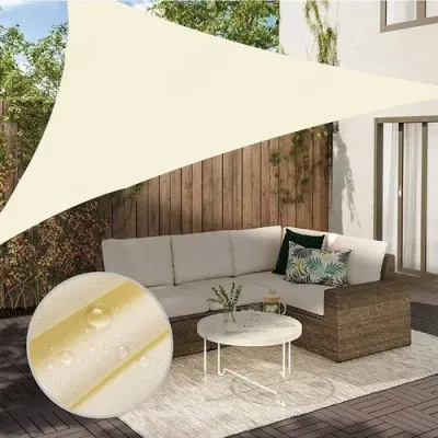 Тент навіс затінюючий трикутний No Brand 300x300x400 см Бежевий (2576241392)