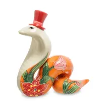 Інтер'єрна фігурка Pavone Gentleman Cobra with lily on the side 9x11 см Помаранчевий (262977) Інтер'єрна фігурка Pavone Gentleman Cobra with lily on the side 9x11 см Помаранчевий (262977)