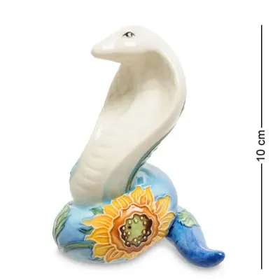Интерьерная фигурка Pavone Cobra with sunflower on the side 10x8 см Голубой (262979)