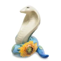 Інтер'єрна фігурка Pavone Cobra with sunflower on the side 10x8 см Блакитний (262979) Інтер'єрна фігурка Pavone Cobra with sunflower on the side 10x8 см Блакитний (262979)