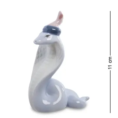 Інтер'єрна фігурка Pavone Cobra in a fancy hat 11x8 см Блакитний (262980)