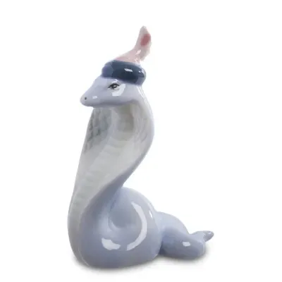 Інтер'єрна фігурка Pavone Cobra in a fancy hat 11x8 см Блакитний (262980)