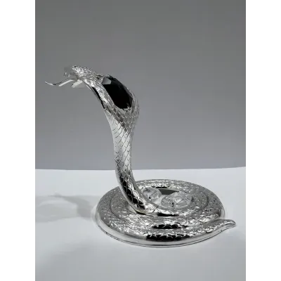 Інтер'єрна фігурка Crystal Silver Cobra 6x9 см Сріблястий (262990) Інтер'єрна фігурка Crystal Silver Cobra 6x9 см Сріблястий (262990)