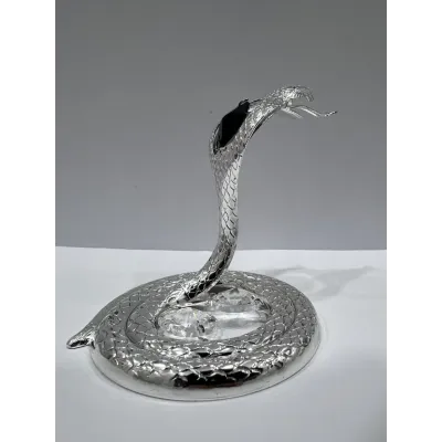 Інтер'єрна фігурка Crystal Silver Cobra 6x9 см Сріблястий (262990) Інтер'єрна фігурка Crystal Silver Cobra 6x9 см Сріблястий (262990)