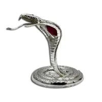 Интерьерная фигурка Crystal Silver Cobra with red stone 6x9 см Серебристый (262992)