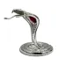 Інтер'єрна фігурка Crystal Silver Cobra with red stone 6x9 см Сріблястий (262992)