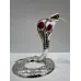 Интерьерная фигурка Crystal Silver Cobra with red stone 10x8 см Серебристый (262993)