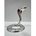 Интерьерная фигурка Crystal Silver Cobra with red stone 10x8 см Серебристый (262993)