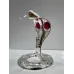 Интерьерная фигурка Crystal Silver Cobra with red stone 10x8 см Серебристый (262993)