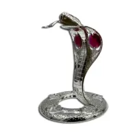 Интерьерная фигурка Crystal Silver Cobra with red stone 10x8 см Серебристый (262993)