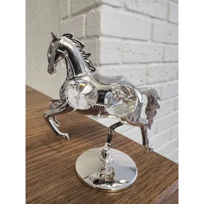 Мини фигурка Crystocraft Horse silver 8.5x6x3 см Серебристый (263020)