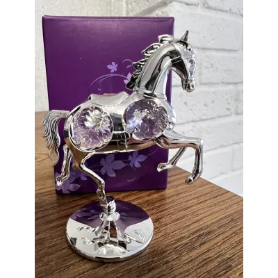 Мини фигурка Crystocraft Horse silver 8.5x6x3 см Серебристый (263020)