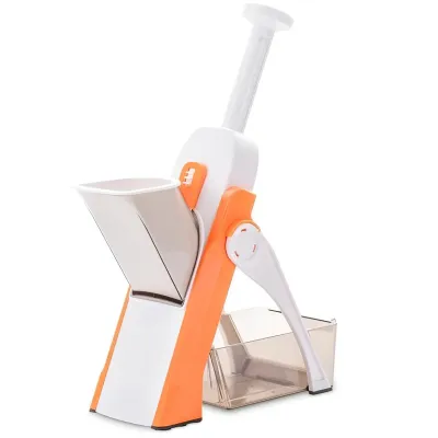 Ручная овощерезка-мультислайсер для овощей и фруктов Brava Spring Slicer 3 лезвия Оранжево-белый (2104618551)