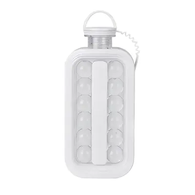 Портативна силіконова форма для льоду No Brand ICE Cube Tray пляшка 2в1 на 17 кульок Білий (2104618556)