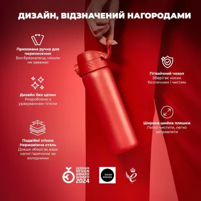 Бутылка для воды ION8 Vacuum Insulated 500 мл Red (I8TS500Red)