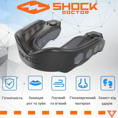 Капа взрослая Shock Doctor Gel Max 11+ Black (6210-BK-AD) Капа взрослая Shock Doctor Gel Max 11+ Black (6210-BK-AD)