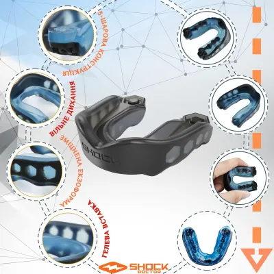 Капа дитяча Shock Doctor Gel Max до 10 років Black (6210-BK-YTR)