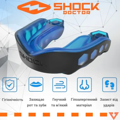 Капа доросла Shock Doctor Gel Max 11+ Black Blue (6100-BB-AD)