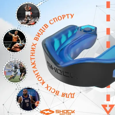 Капа доросла Shock Doctor Gel Max 11+ Black Blue (6100-BB-AD)