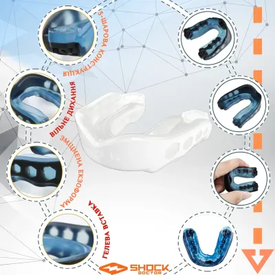 Капа детская Shock Doctor Gel Max до 10 лет White (6150-TC-YTR) Капа детская Shock Doctor Gel Max до 10 лет White (6150-TC-YTR)