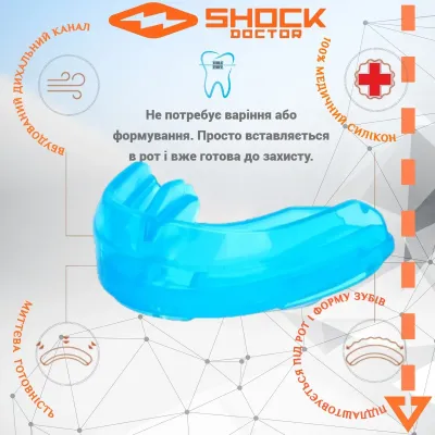 Капа под брекеты взрослая Shock Doctor Single Braces 12+ Blue (4100-BLU-AD) Капа под брекеты взрослая Shock Doctor Single Braces 12+ Blue (4100-BLU-AD)