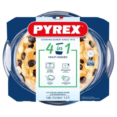 Кастрюля с крышкой Pyrex 1.3 л Прозрачный (7092306)