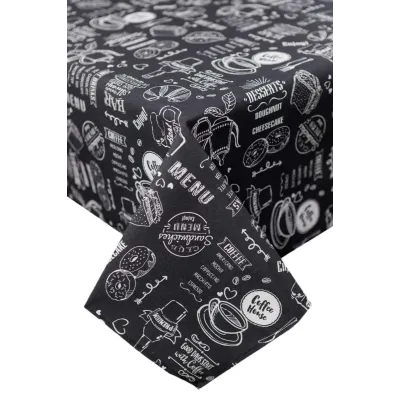 Скатертина на стіл Прованс Breakfast black 120х136 см Різнокольоровий