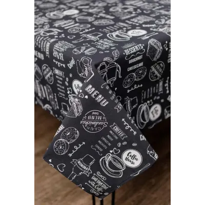Скатертина на стіл Прованс Breakfast black 120х136 см Різнокольоровий