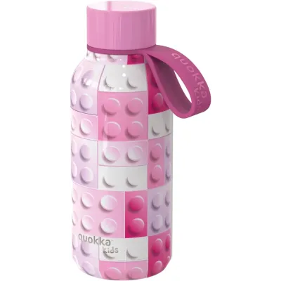 Термопляшка Quokka Pink Bricks 0.330 л Рожевио-білий (40142)