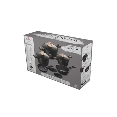 Набір посуду Berlinger Haus Black Rose Collection 10 предметів Чорний (BH-8168)