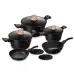Набір посуду Berlinger Haus Black Rose Collection 10 предметів Чорний (BH-8168)