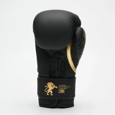 Боксерские перчатки Leone GN059D Black Gold 16 унций (GN059D_Bl/Gold_16oz)