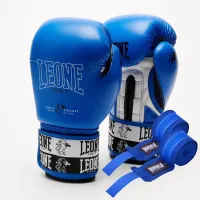 Боксерские перчатки Leone GN208 Iconic Blue 10 унций (GN208_Blue_10oz)