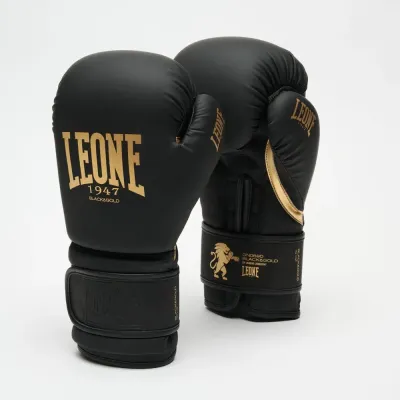 Боксерские перчатки Leone GN059D Black Gold 12 унций (GN059D_Bl/Gold_12oz)