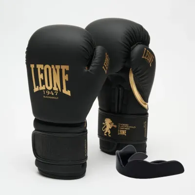 Боксерские перчатки Leone GN059D Black Gold 12 унций (GN059D_Bl/Gold_12oz)