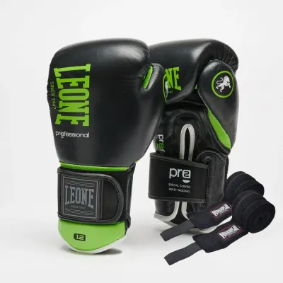 Боксерские перчатки Leone GN115 Professional 2 Black 16 унций (GN115_Black_16oz)
