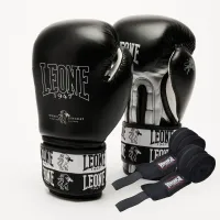 Боксерські рукавички Leone GN208 Iconic Black 14 унцій (GN208_Black_14oz)