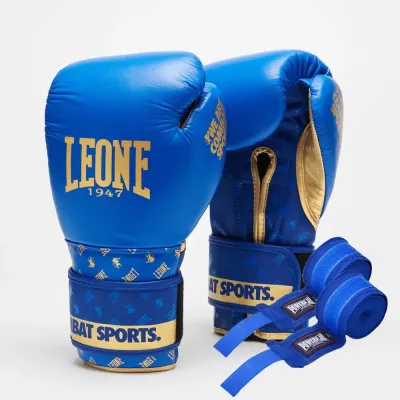 Боксерские перчатки Leone GN220 DNA Blue 16 унций (GN220_Blue_16oz)