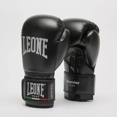 Боксерські рукавички Leone GN383 Thunder Black 16 унцій (GN383_Black_16oz) Боксерські рукавички Leone GN383 Thunder Black 16 унцій (GN383_Black_16oz)