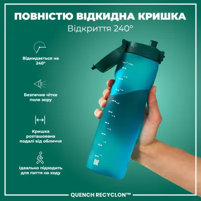 Пляшка для води ION8 BPA Free 1 л Aqua (I8RF1000AQU)