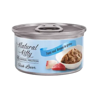 Вологий корм для котів Natural Kitty з диким тунцем та лящем у соусі 70 г