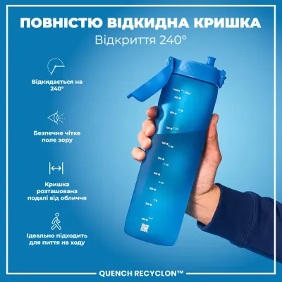 Пляшка для води ION8 BPA Free 1 л Blue (I8RF1000BLU) Пляшка для води ION8 BPA Free 1 л Blue (I8RF1000BLU)