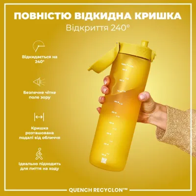 Пляшка для води ION8 BPA Free 1 л Yellow (I8RF1000YEL) Пляшка для води ION8 BPA Free 1 л Yellow (I8RF1000YEL)